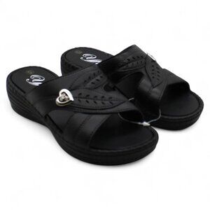 Tecs Women's Low Heel Slip-on Sandals